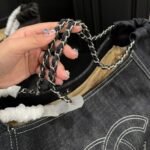Chanel Coco Cabas Shopping Bag Denim Dark Blue 36Cm - Image 7