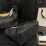 Chanel Coco Cabas Shopping Bag Denim Dark Blue 36Cm - Image 8