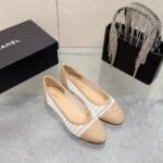 Chanel Ballet Flats Raffia White And Beige G46352 B19806 NAFBO - Image 2