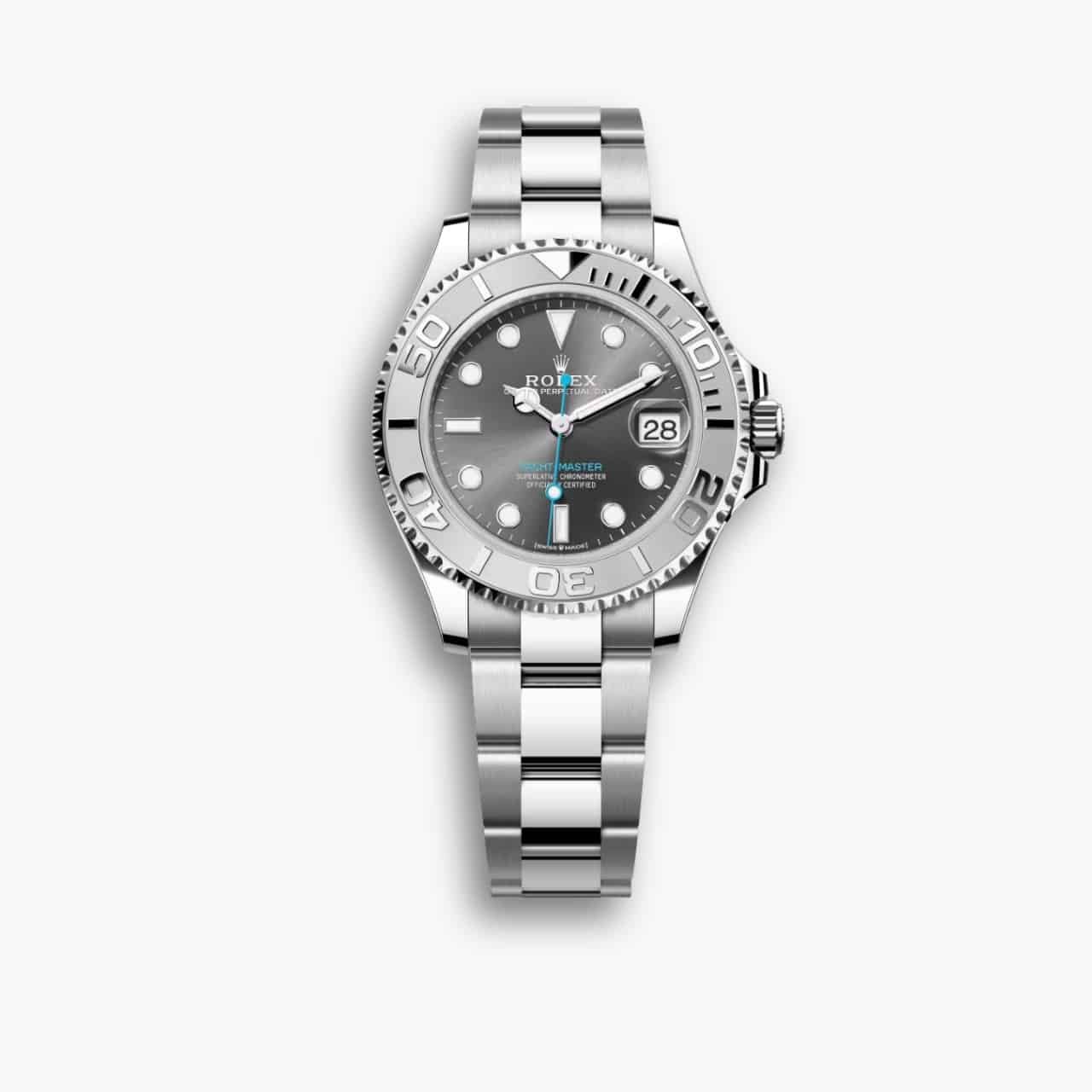 ELEGOUS-Product-Image-10 Rolex Yatch Master Black Dial Oystersteel Platinum Watch 37mm 268622 0002 - Image 1
