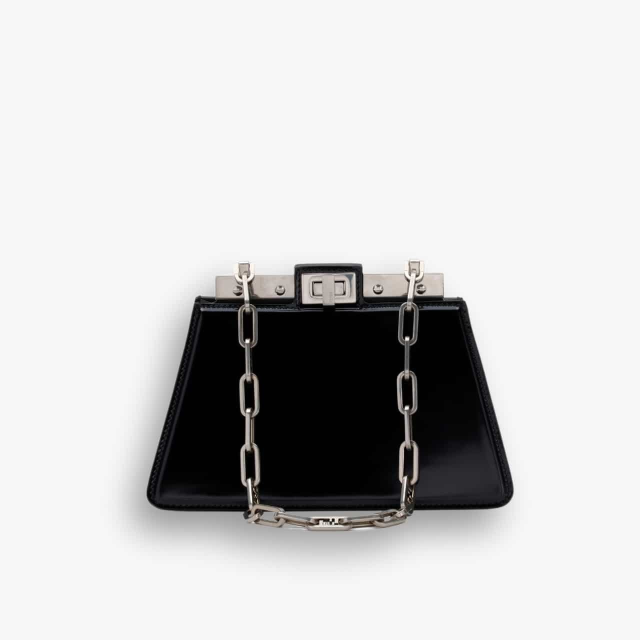 ELEGOUS-Product-Image-14-1 Fendi Peekaboo Cut Leather Bag Black 23cm - Image 1