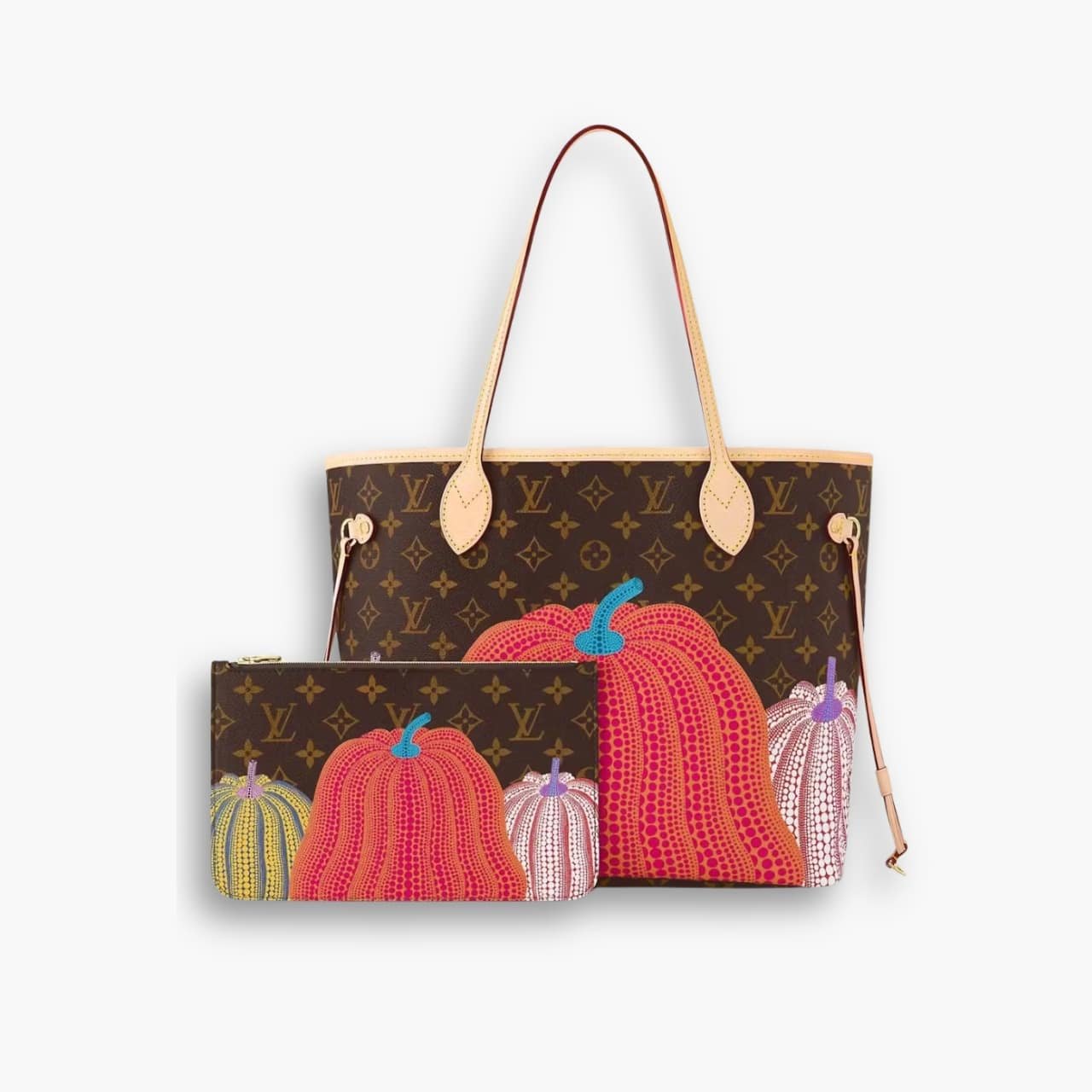 ELEGOUS-Product-Image-29 Louis Vuitton X YK Neverfull MM Monogram Kusama Pumpkin 31cm M46468 - Image 1