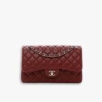 Chanel Classic Double Flap Bag Plum Red 25cm