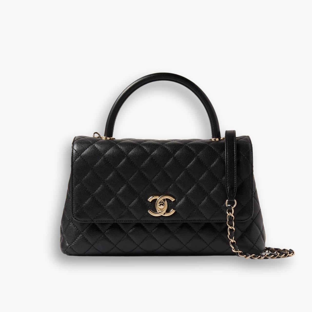 ELG_CNB1045 Chanel Large Flap Bag With Top Handle Gold Metal Black 29cm A92991 B05061 94305 - Image 1
