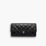 Chanel Classic Long Flap Wallet Black 19cm