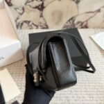 Chanel Clutch With Leather Strap Grained Shiny And Gold Tone Black 17cm - Image 6