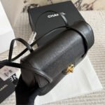 Chanel Small Flap Bag Grained Shiny And Gold Tone Black 22cm AS6130 B23483 94305 - Image 4
