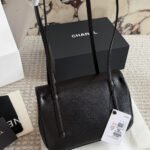 Chanel Small Flap Bag Grained Shiny And Gold Tone Black 22cm AS6130 B23483 94305 - Image 6