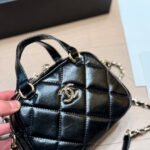 Chanel Mini Bowling Bag Shiny And Gold Tone Black 18cm AS5536 B21393 94305 - Image 4