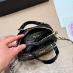 Chanel Mini Bowling Bag Shiny And Gold Tone Black 18cm AS5536 B21393 94305 - Image 6