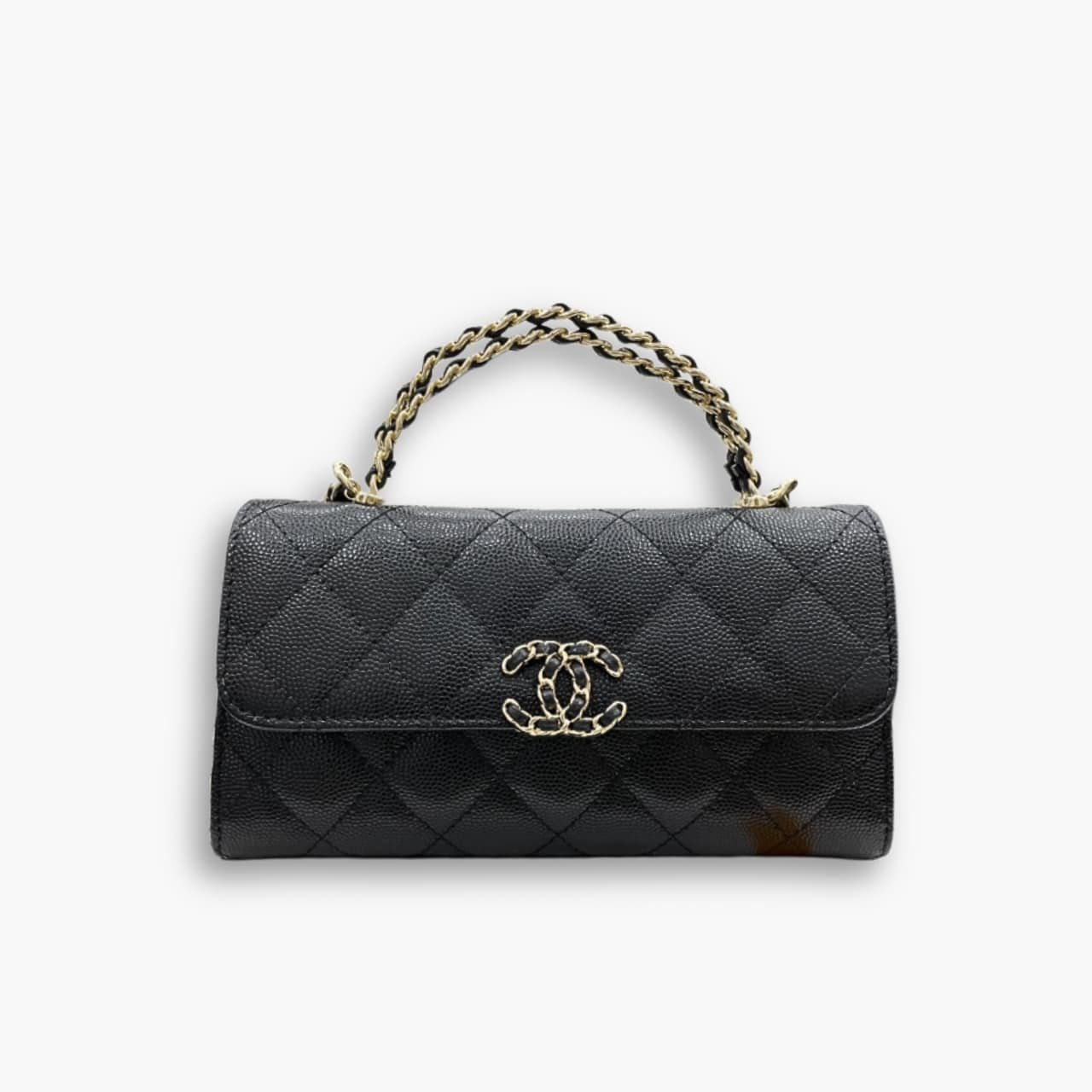 ELG_DRB1066-5 Chanel Kelly Shoulder Bag Black 18cm - Image 1