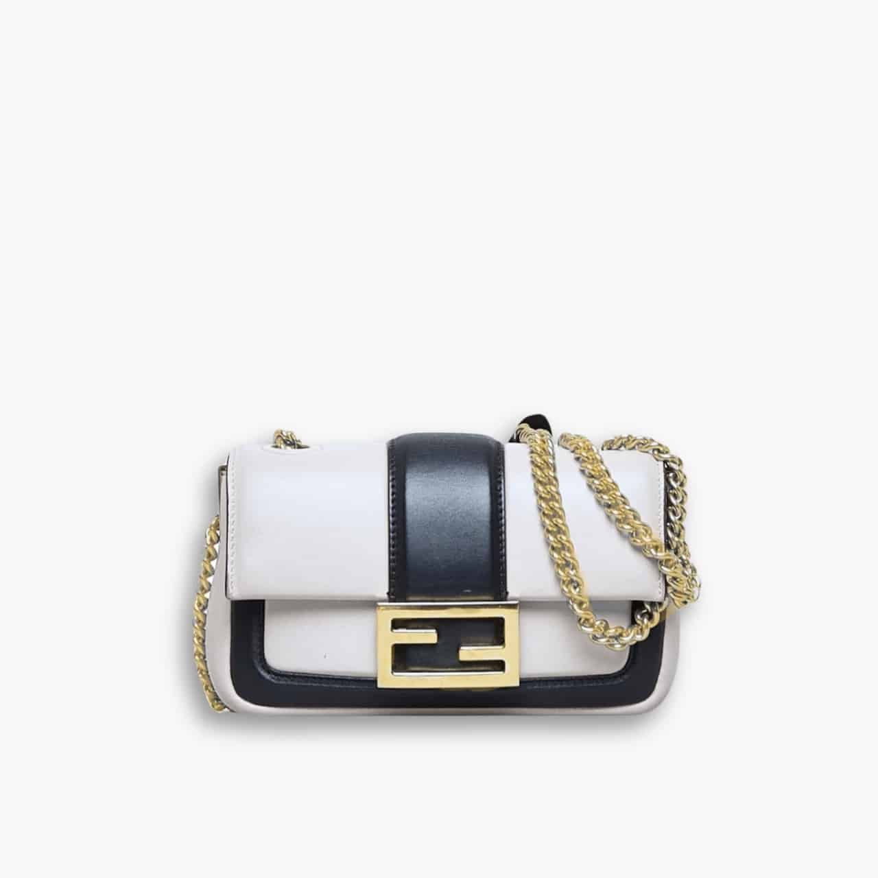 ELG_FDB1011 Fendi Baguette Mini Bag White 19cm - Image 1