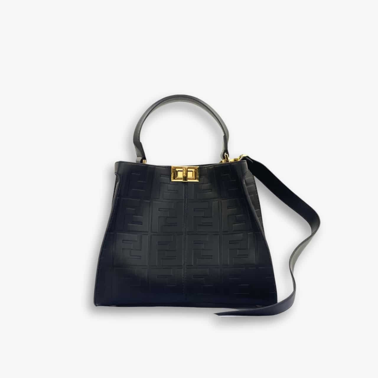 ELG_FDB1027 Fendi Peekaboo Bag Black 30cm - Image 1