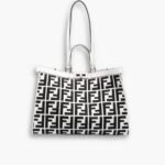 Fendi Peekaboo Bag FF Logo Black And White 40cm