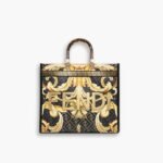 Fendi X Versace Fendace Sunshine Tote Gold Baroque & Ff Motif  35cm