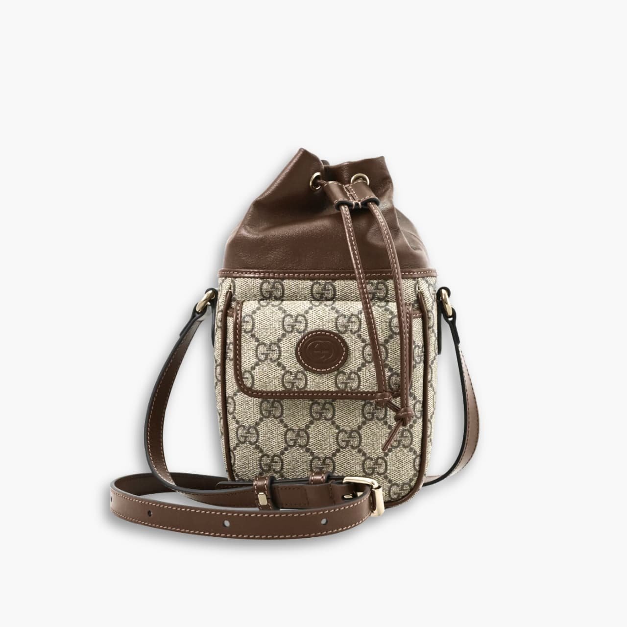 ELG_GCB1005 Gucci Ophidia Mini Bucket Bag Brown 20cm - Image 1