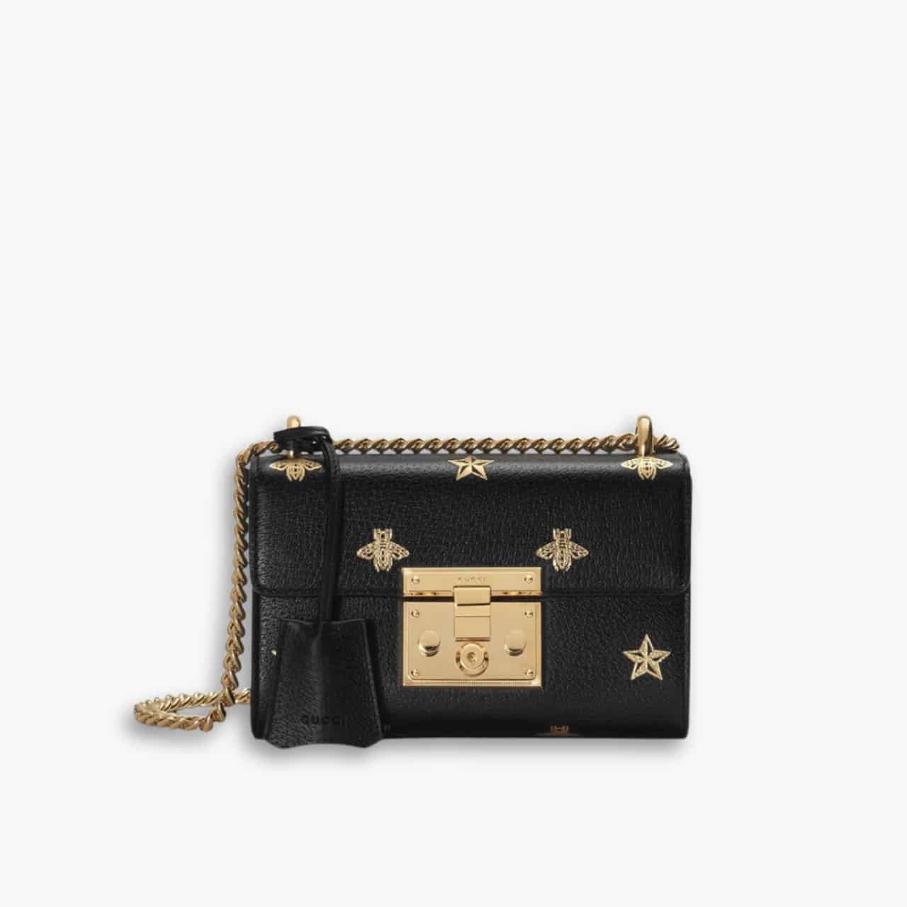 ELG_GCB1087 Gucci Padlock Bee Star Bag 20cm Black 432182 DJ2LG 1055 - Image 1