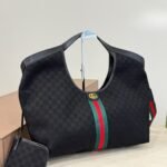 Gucci Giglio Large Tote Bag Black GG Canvas 41Cm 853971 FAFWA 1053 - Image 2