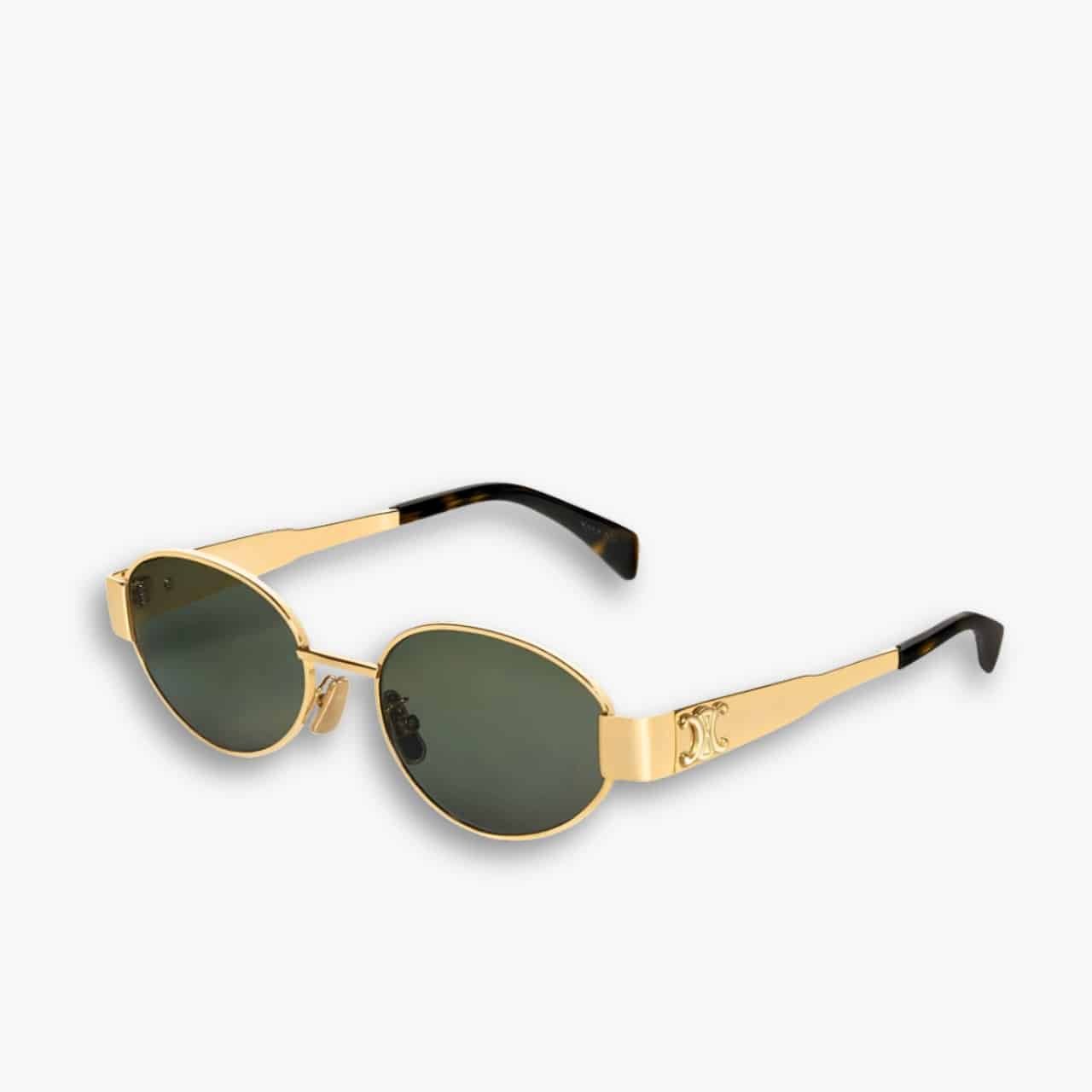 ELG_GCS1001-15 Celine Triomphe Sunglasses Metal Ovale Gold CL40235U 30N - Image 1