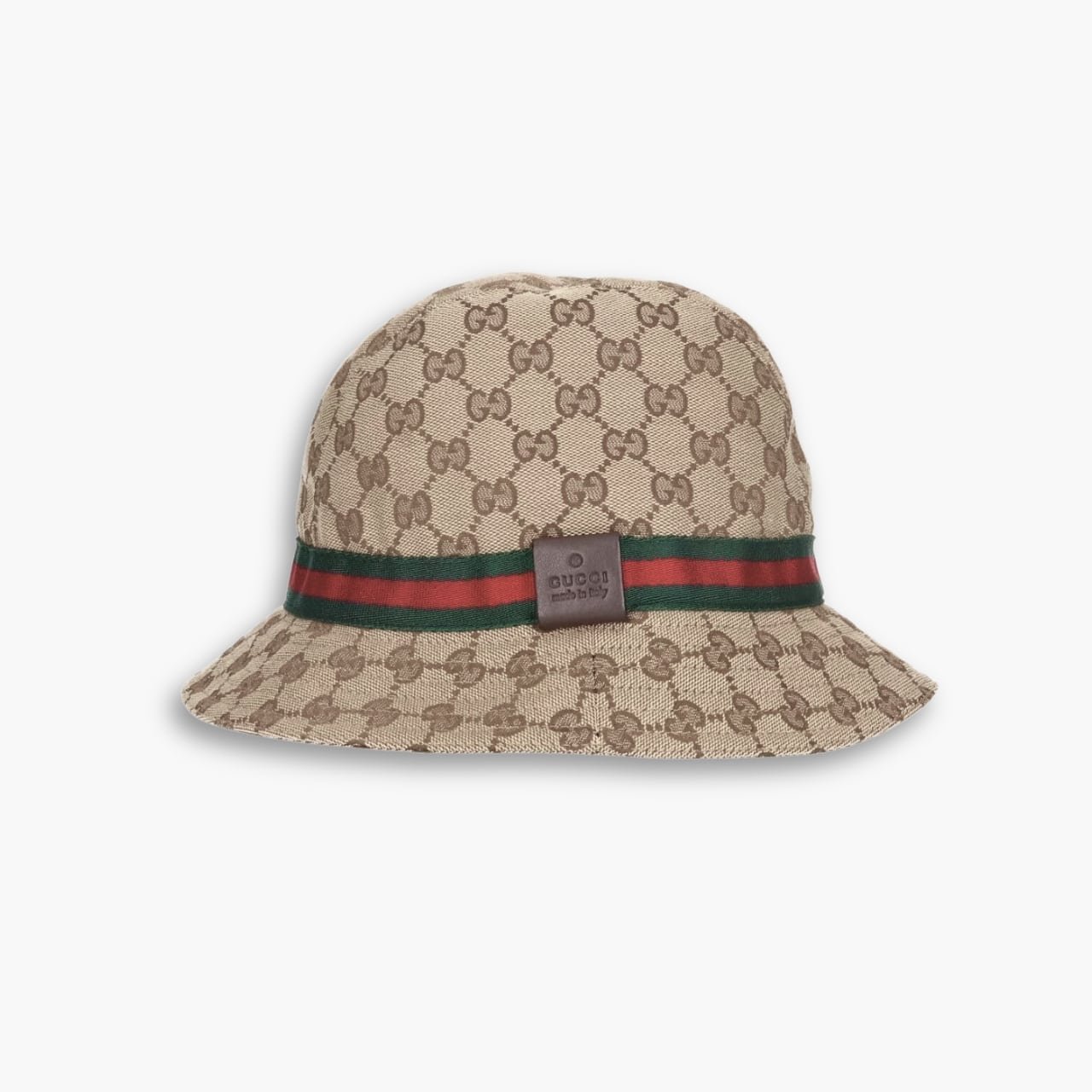 ELG_GCS1001-5-1-1 Gucci GG Ssima Soft Web Fedora Hat Beige - Image 1