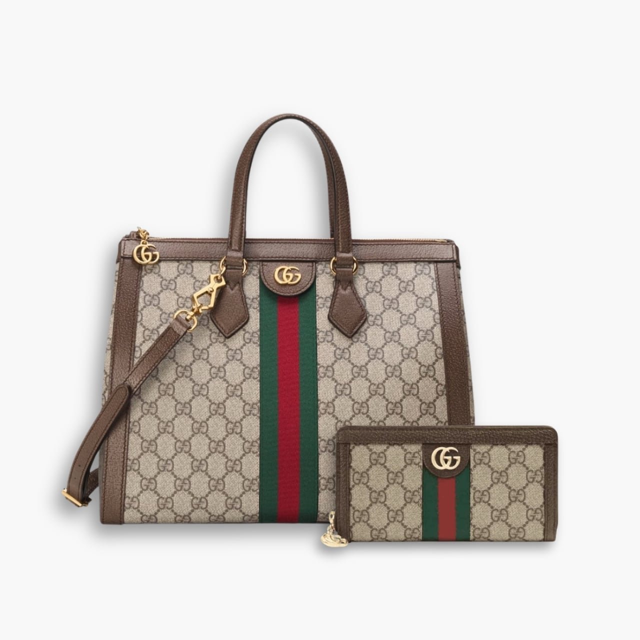 ELG_GCSET1001 Perfect Match: Gucci Ophidia GG Top Handle Tote Bag 33cm X Gucci Ophidia Zip Around Wallet 19.5cm - Image 1