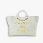 Chanel Deauville Large Tote Shopping Bag White 38cm