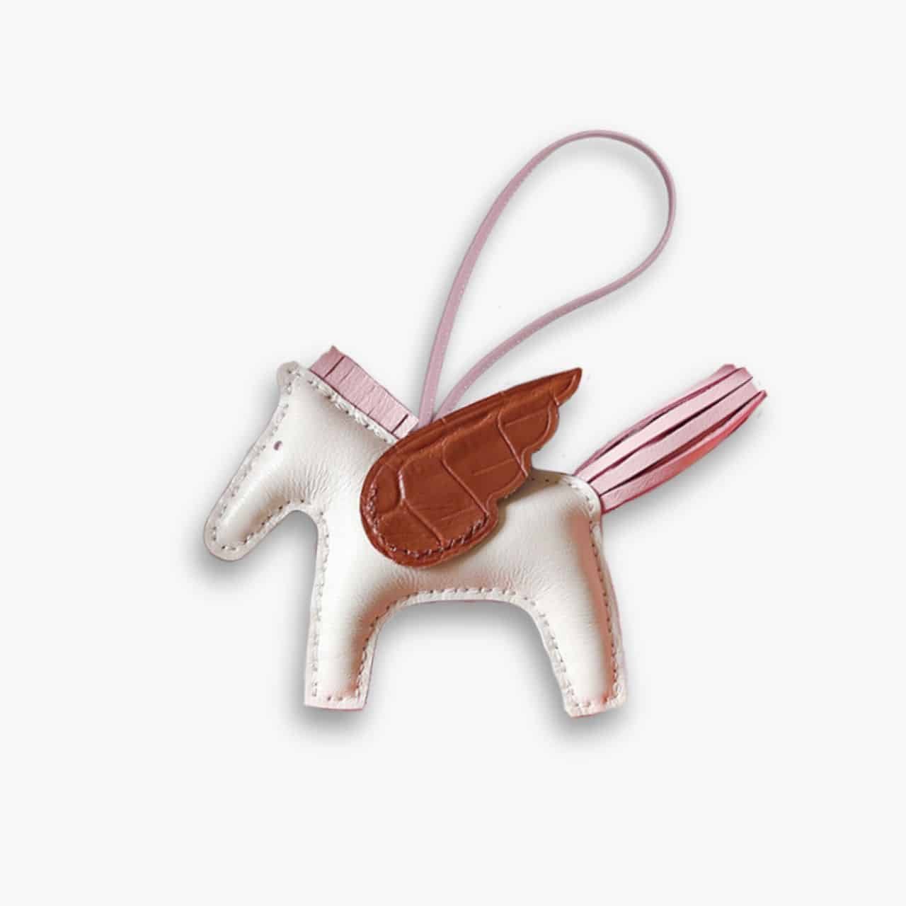 ELG_HMA1005 Hermes Rodeo Pegase Charm White Brown - Image 1