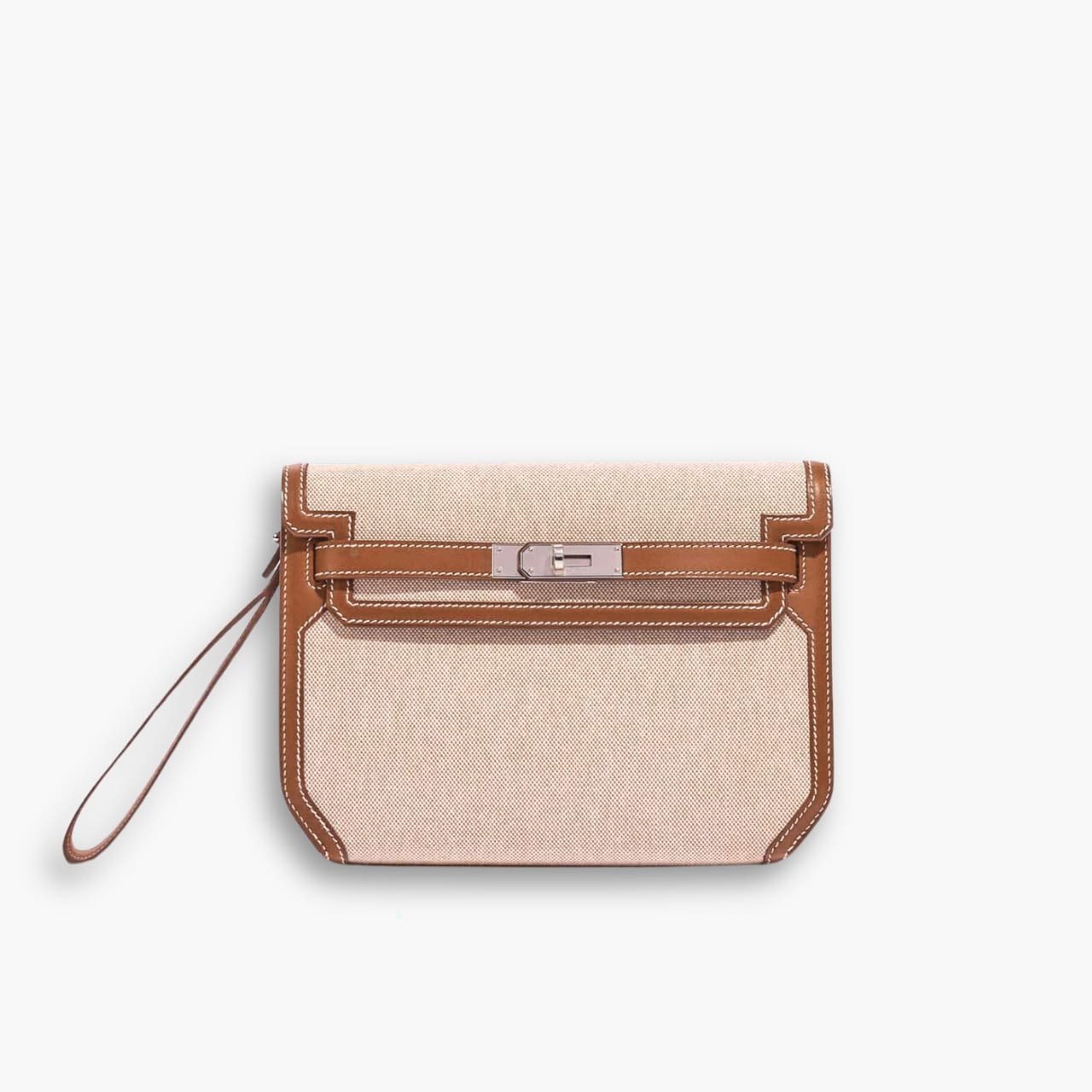 ELG_HMB1013 Hermes Kelly Dépêches Pouch Toile Barenia Fauve 26cm - Image 1
