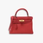 Hermes Kelly 25 Togo Handbag Rouge Casaque 25cm