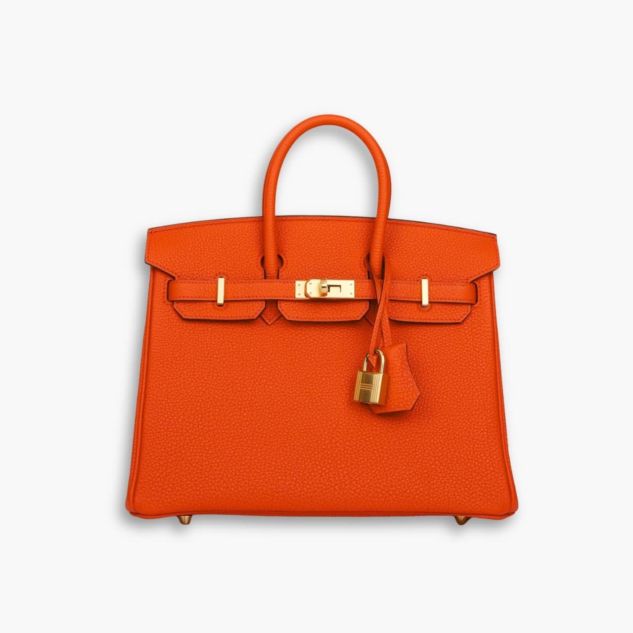 ELG_HMB1037 Hermes Birkin 25 Bag Togo Flame Orange 25cm - Image 1