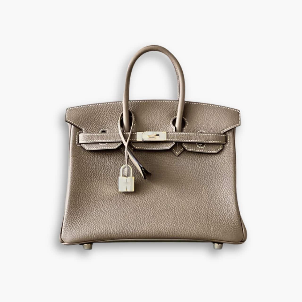 ELG_HMB1041-1 Hermes Birkin Togo Silver Hardware Etoupe Grey 25cm - Image 1