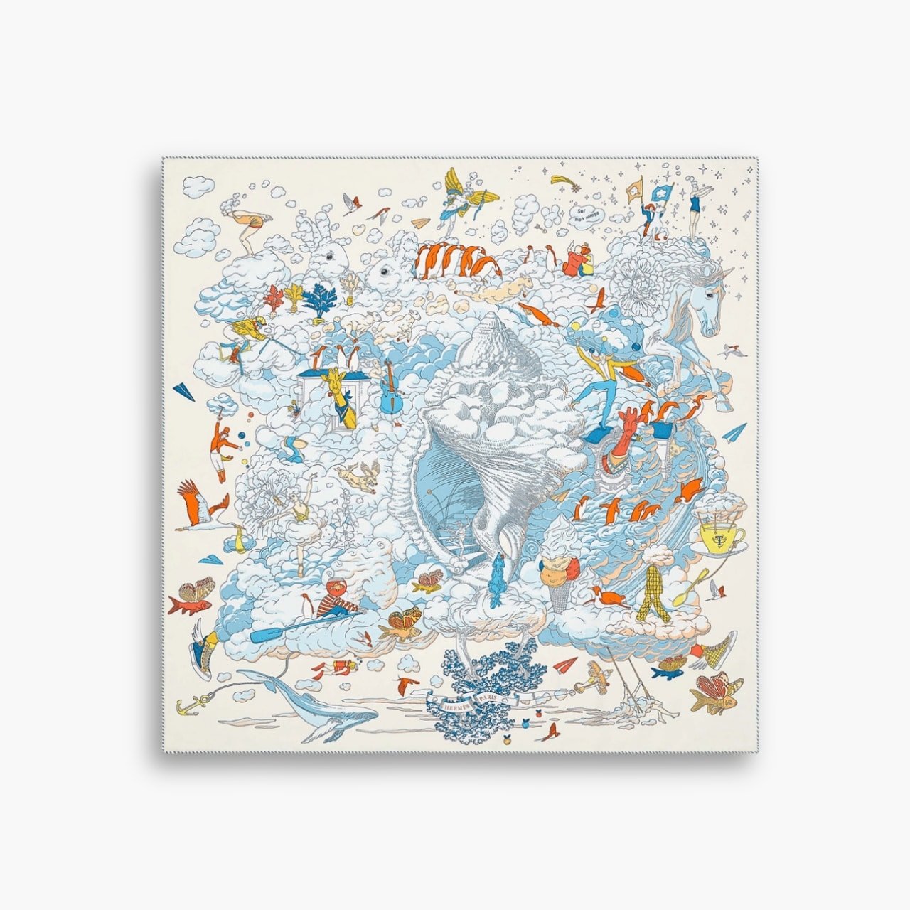 ELG_HMS1004 Hermes Sur Mon Nuage Scarf 90 White H003900S 05 - Image 1