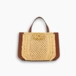 Valentino Garavani Vlogo Signature Handbag With Raffia Embroidery 22cm