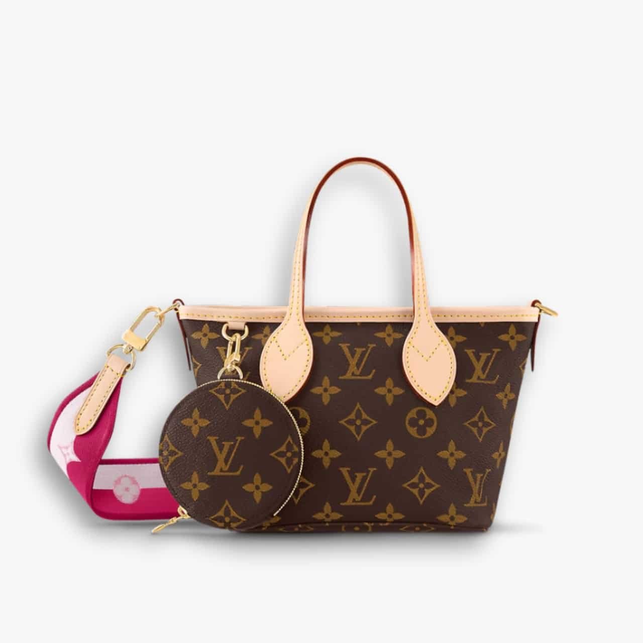 ELG_LVB1030-1-1 Louis Vuitton Neverfull BB Bag Peony Pink 24cm M46705 - Image 1