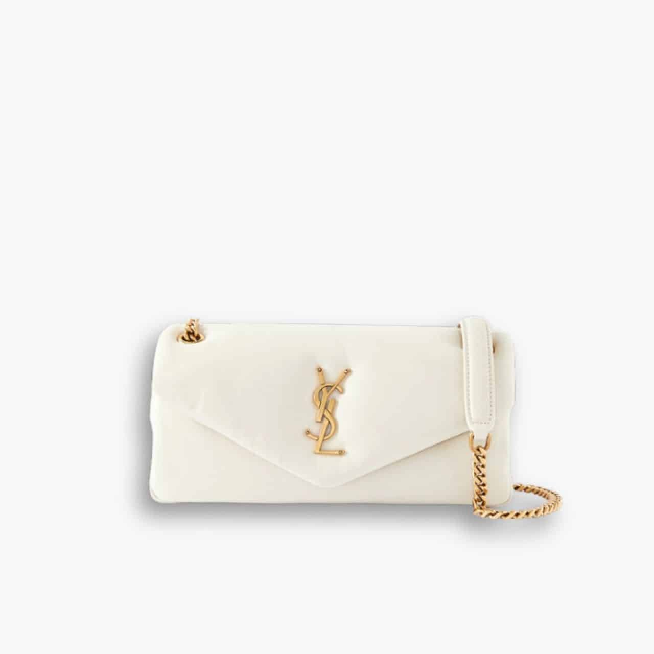 ELG_LVB1150-1-15-3 Saint Laurent Calypso Small In Blanc Vintage 27cm 734153AACQO9227 - Image 1