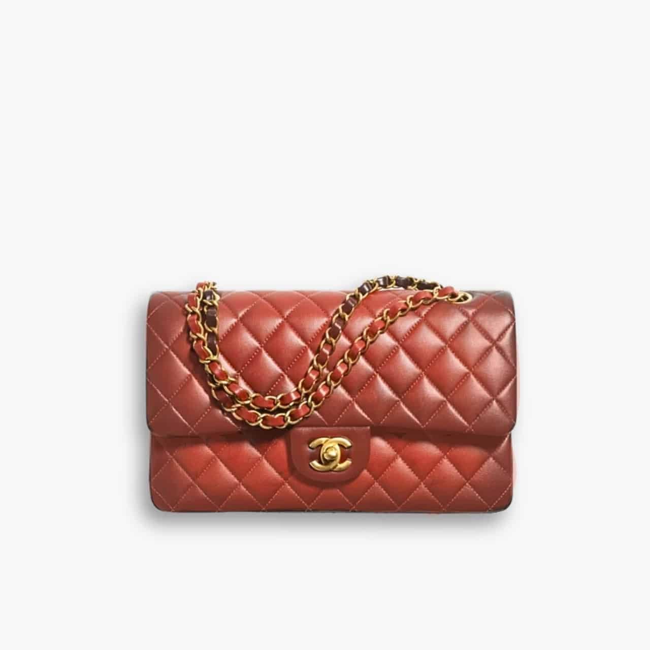 ELG_LVB1150-2-13 Chanel Classic Handbag Gradient Leather Brown 25cm A01112 B16859 NY562 - Image 1