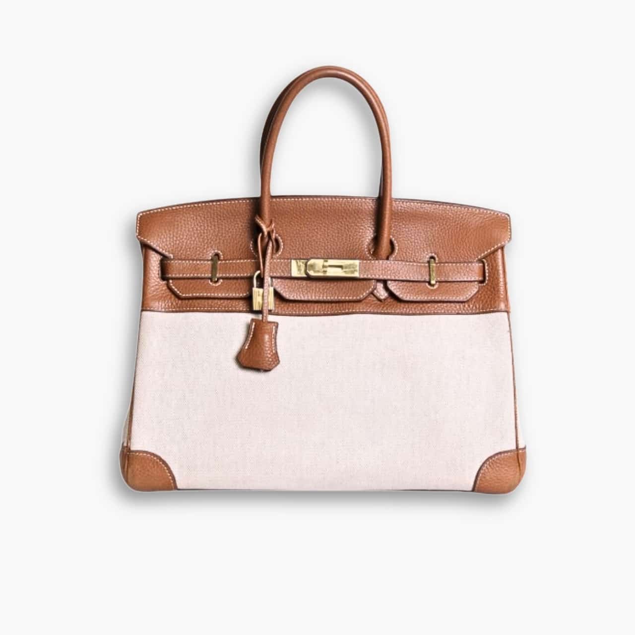 ELG_LVB1150-22-2 Hermes Birkin 25 Toile H Brown 25cm - Image 1