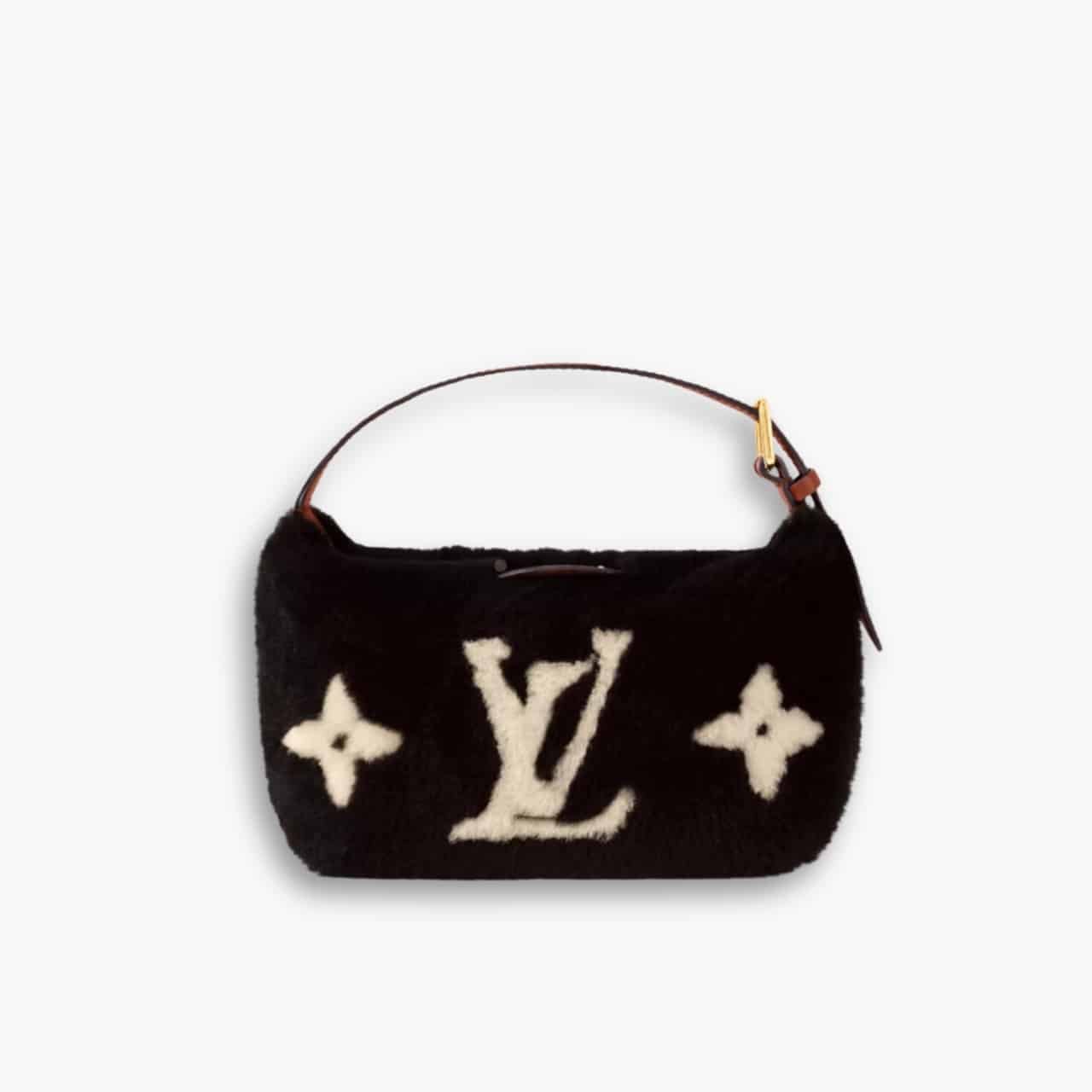 ELG_LVB1150-37-1 Louis Vuitton Hills Pochette Shearling Black 18cm M11920 - Image 1