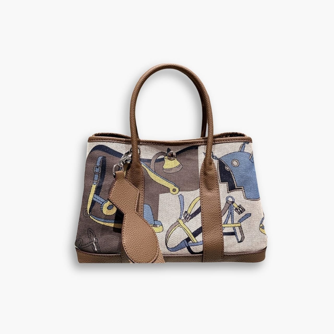 ELG_LVB1150-9-2-1 Hermes Garden Party Leather Handbag Brown 30cm - Image 1