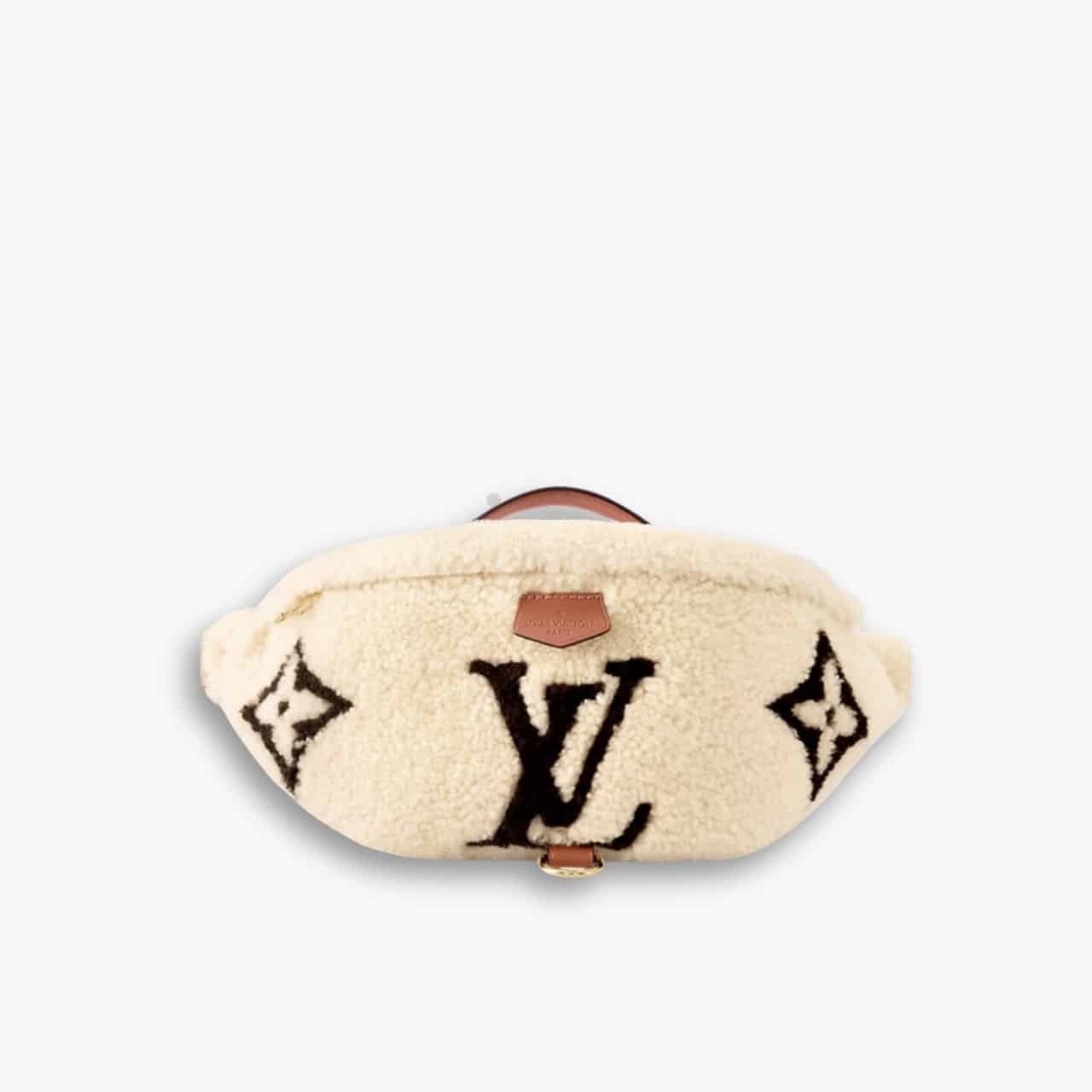 ELG_LVB1150-9-2-3 Louis Vuitton LV Ski Bumbag Shearling In Cream 31cm M23715 - Image 1