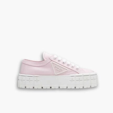 Prada Double Wheel Re Nylon Gabardine Sneakers Alabaster Pink 1E260M 3LFX F0E18 F 050