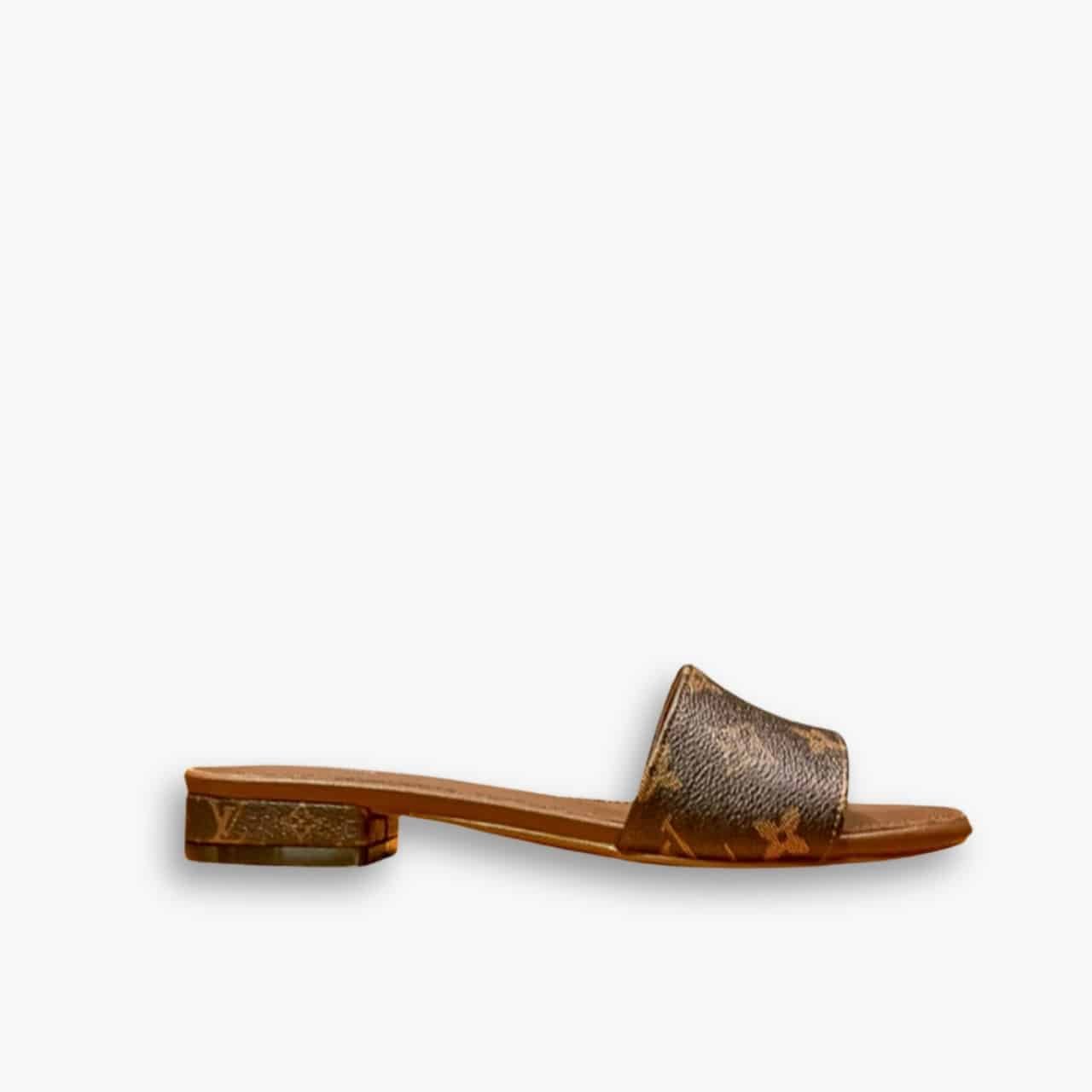 ELG_LVS1008-1 Louis Vuitton Lock It Flat Mule Monogram Brown - Image 1