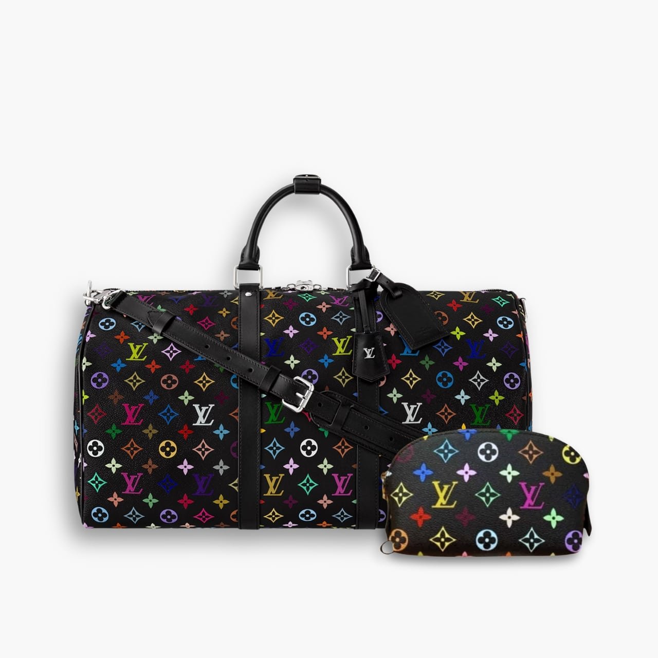 ELG_LVSET1009 Perfect Match: Louis Vuitton TM Keepall Bandoulière Black 45cm X Louis Vuitton TM Cosmetic Pouch 19cm - Image 1