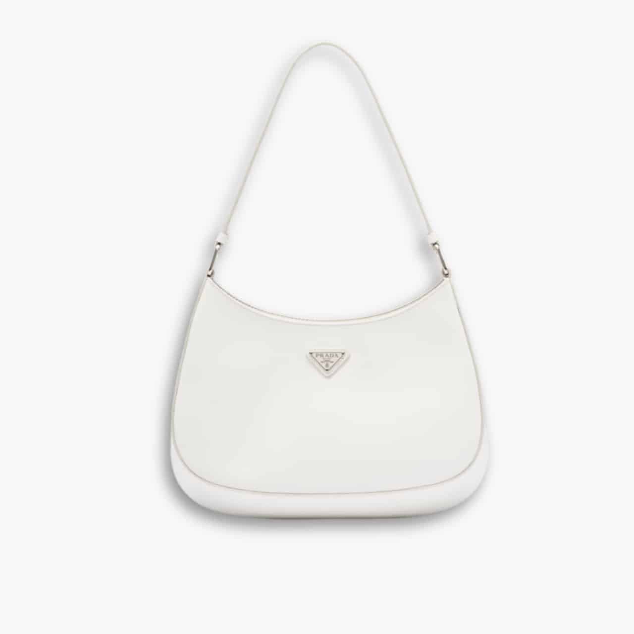 ELG_PRB1005 Prada Cleo Brushed Leather White 27Cm - Image 1