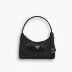 Prada Re Edition Mini Satin Bag With Crystals Black 22Cm 1BC515 2AWL F0002 V OOO
