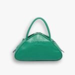 Prada Triangle Leather Bag Green 25Cm
