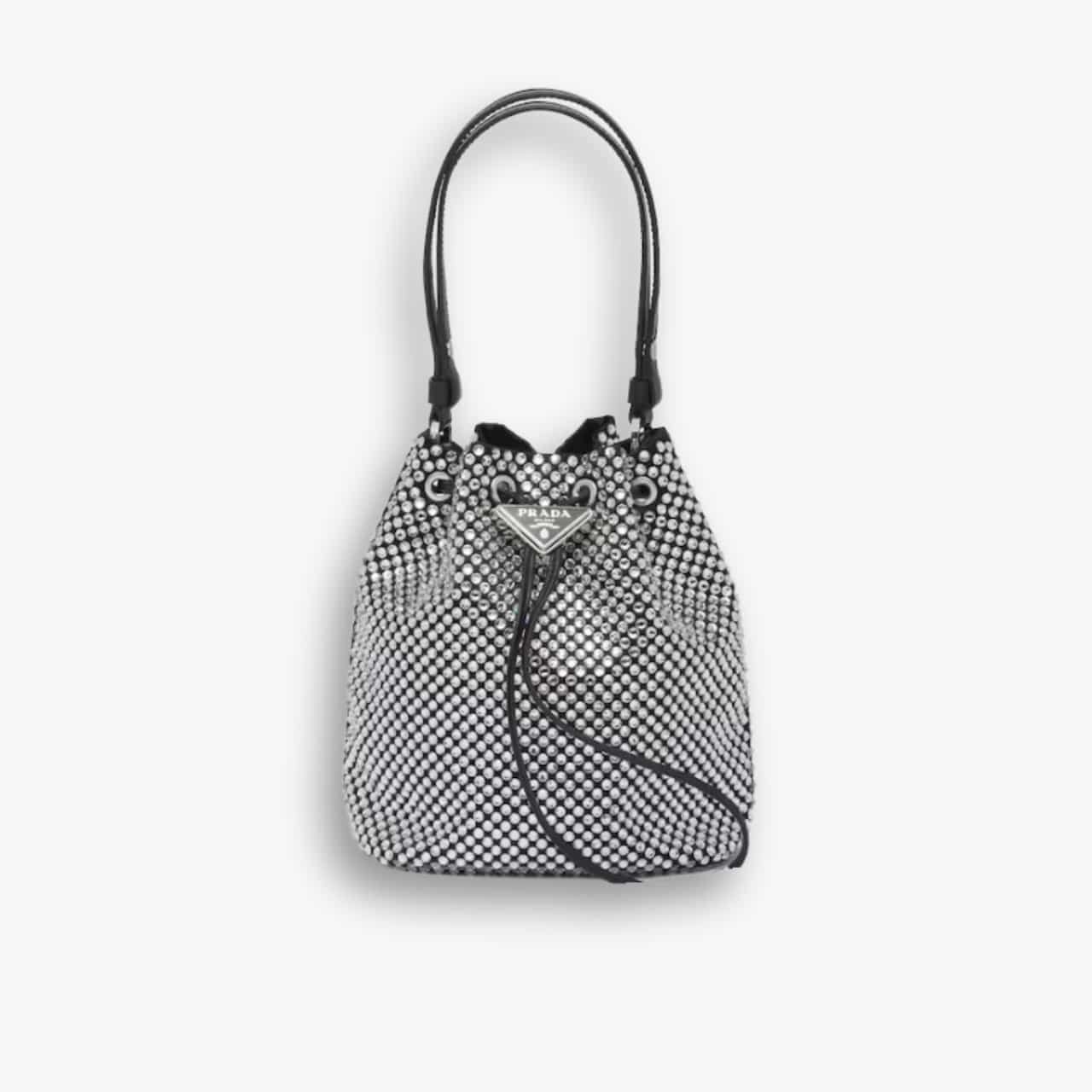 ELG_PRB1051 Prada Satin Mini Bag With Crystals 18cm - Image 1