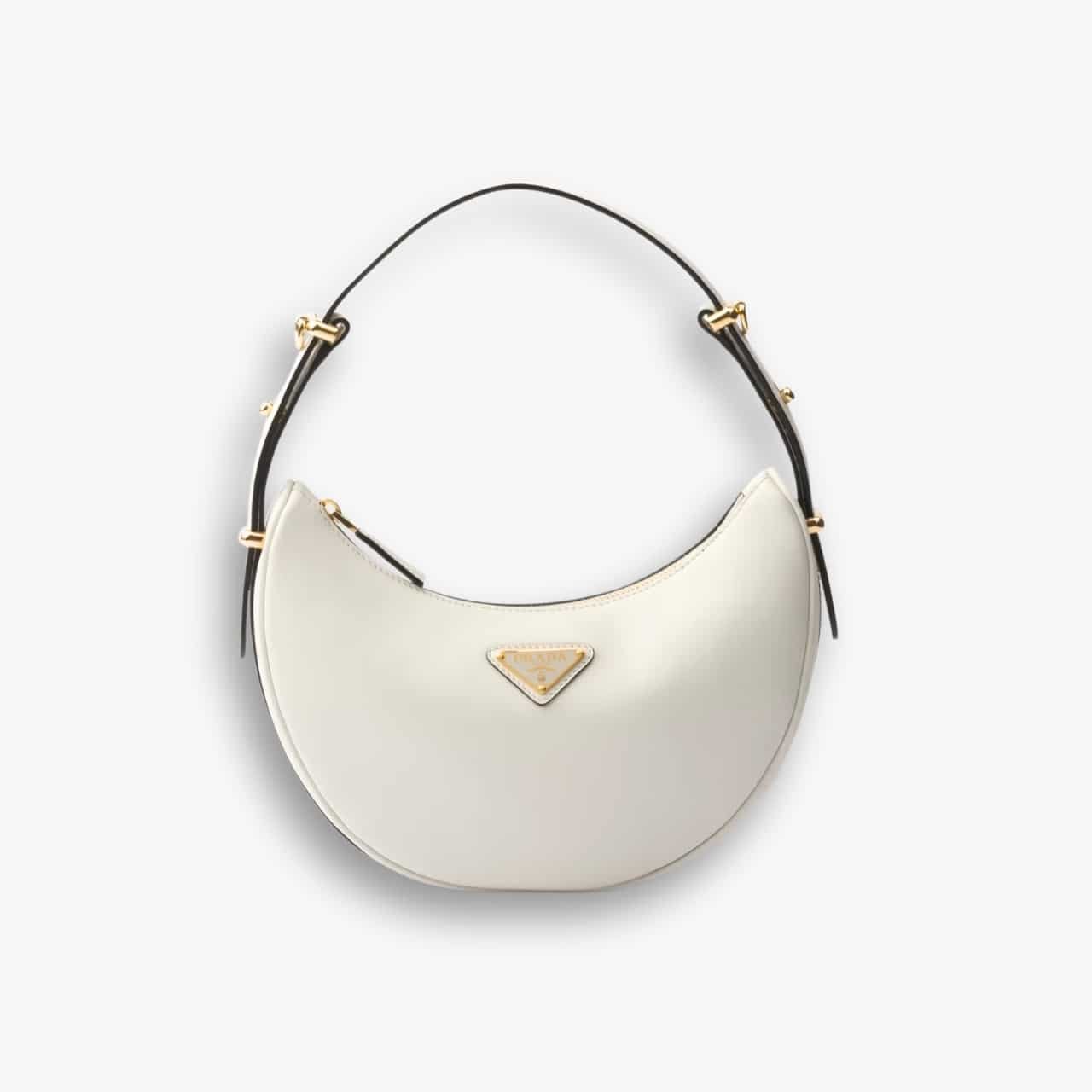 ELG_PRB1074 Prada Arqué Small Leather Shoulder Bag White 23cm 1BC194 ASK F0PG7 V OOO - Image 1