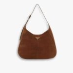 Prada Medium Suede Shoulder Bag 34cm
