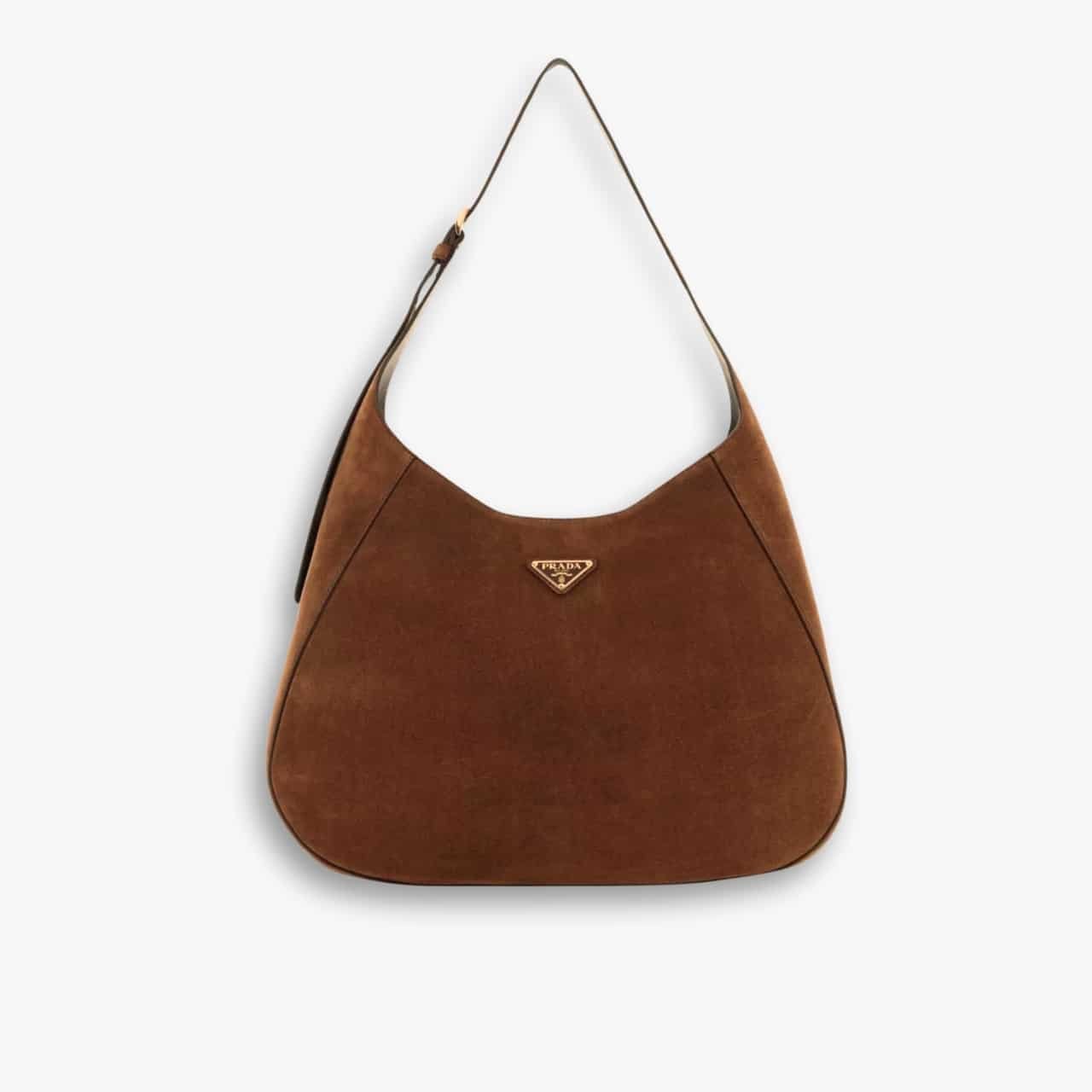 ELG_PRB1077 Prada Medium Suede Shoulder Bag 34cm - Image 1
